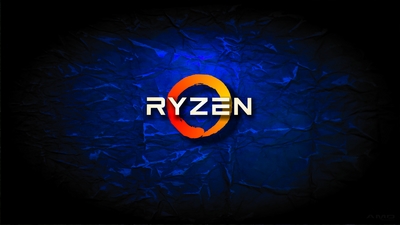4K HD AMD Ryzen blue crumple wallpaper background