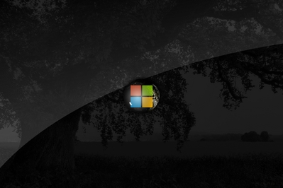 High def wallpaper of Microsoft's new 2012 logo inside a water drop.