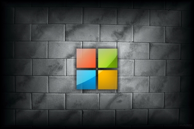 High def desktop background featuring white tile and Microsoft's new 2012 logo in glass.